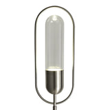 Modern Satin Nickel Floor Lamp with Clear Shade - LED 7W, 4000K Natural White, 790 Lumens, 3-Year Warranty