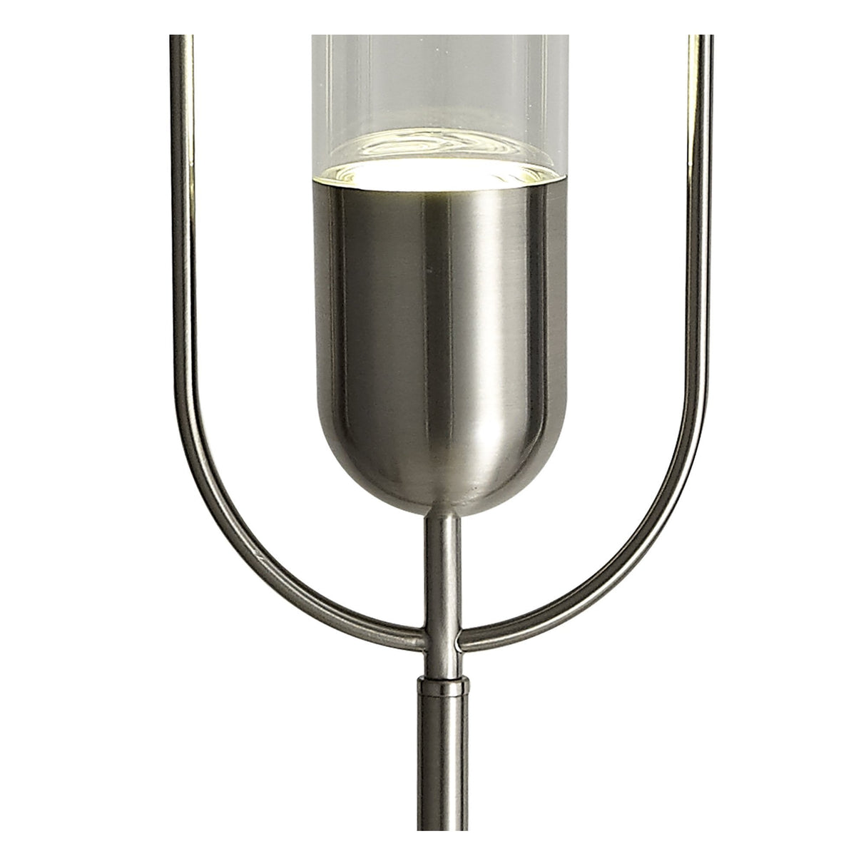 Modern Satin Nickel Floor Lamp with Clear Shade - LED 7W, 4000K Natural White, 790 Lumens, 3-Year Warranty