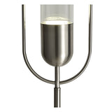 Modern Satin Nickel Floor Lamp with Clear Shade - LED 7W, 4000K Natural White, 790 Lumens, 3-Year Warranty