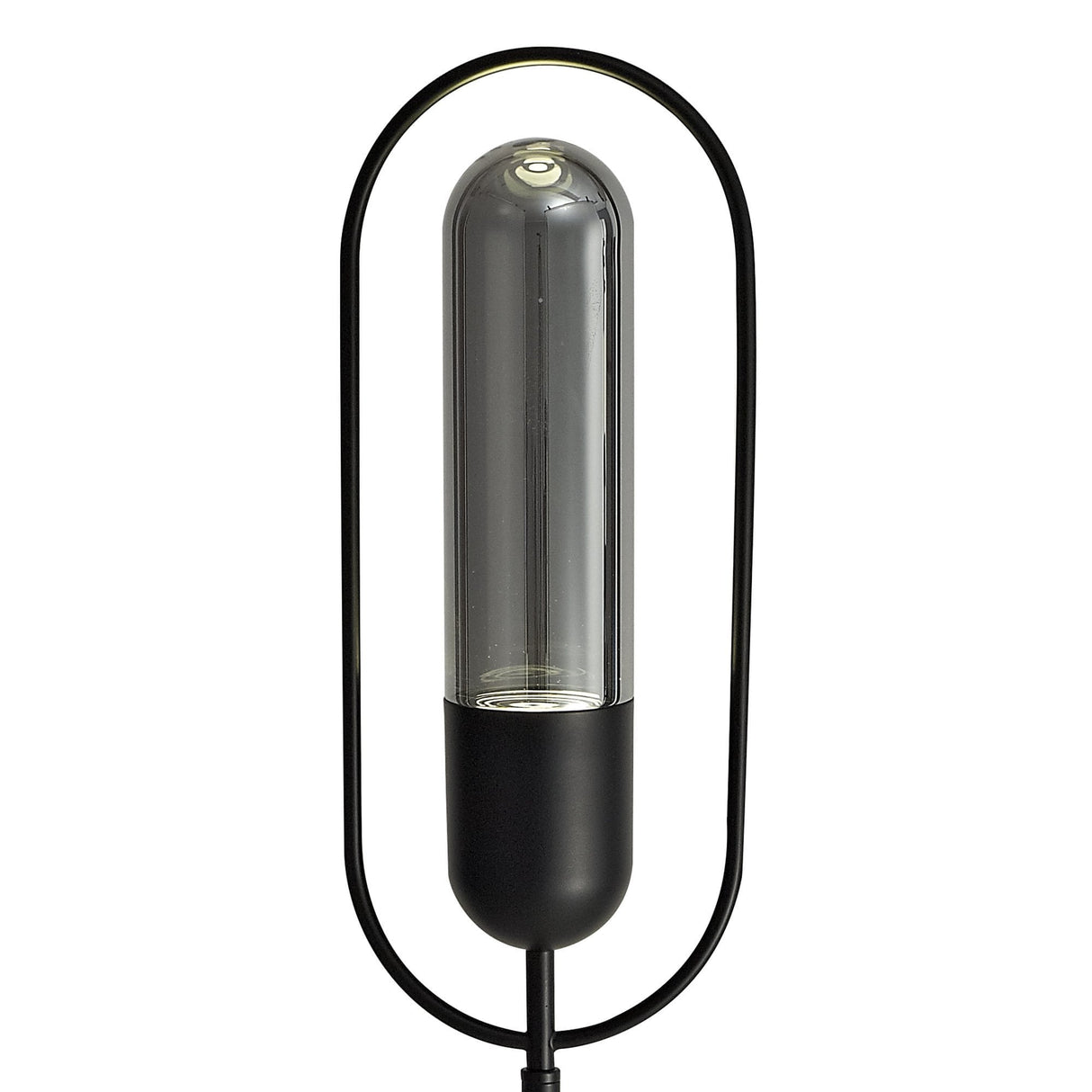 Sleek Black Floor Lamp with Smoked Shade, 7W LED, 4000K Natural White, 790 Lumens, 3-Year Warranty
