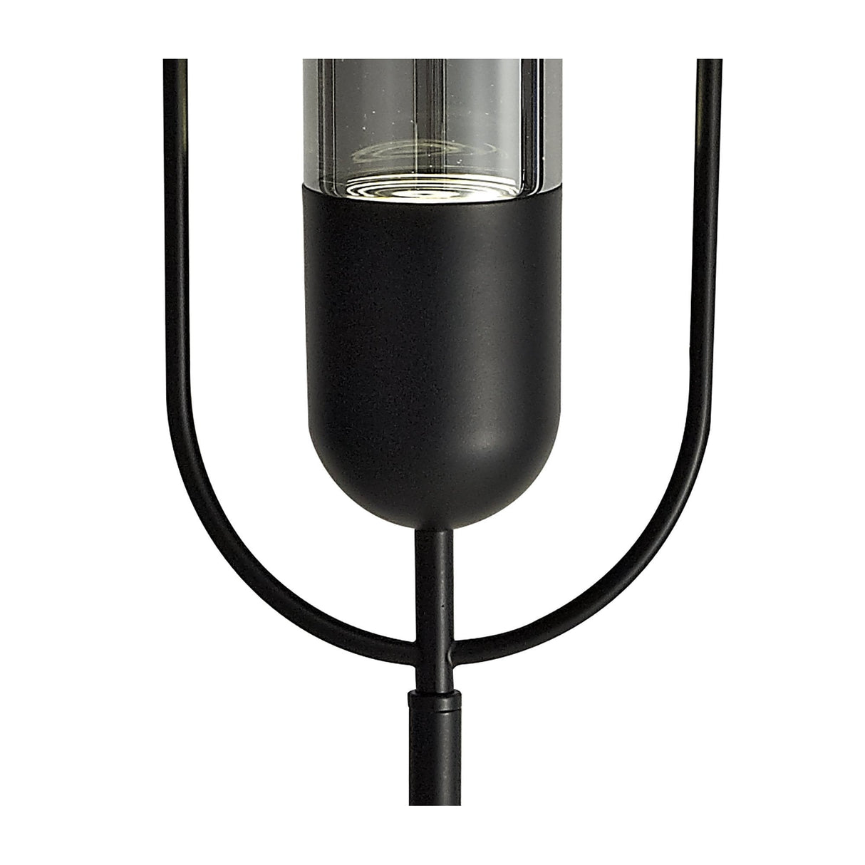 Sleek Black Floor Lamp with Smoked Shade, 7W LED, 4000K Natural White, 790 Lumens, 3-Year Warranty
