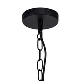 Modern Double Light Pendant in Matte Black with Clear Shade