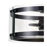 Modern Double Light Pendant in Matte Black with Clear Shade