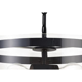 Modern Double Light Pendant in Matte Black with Clear Shade