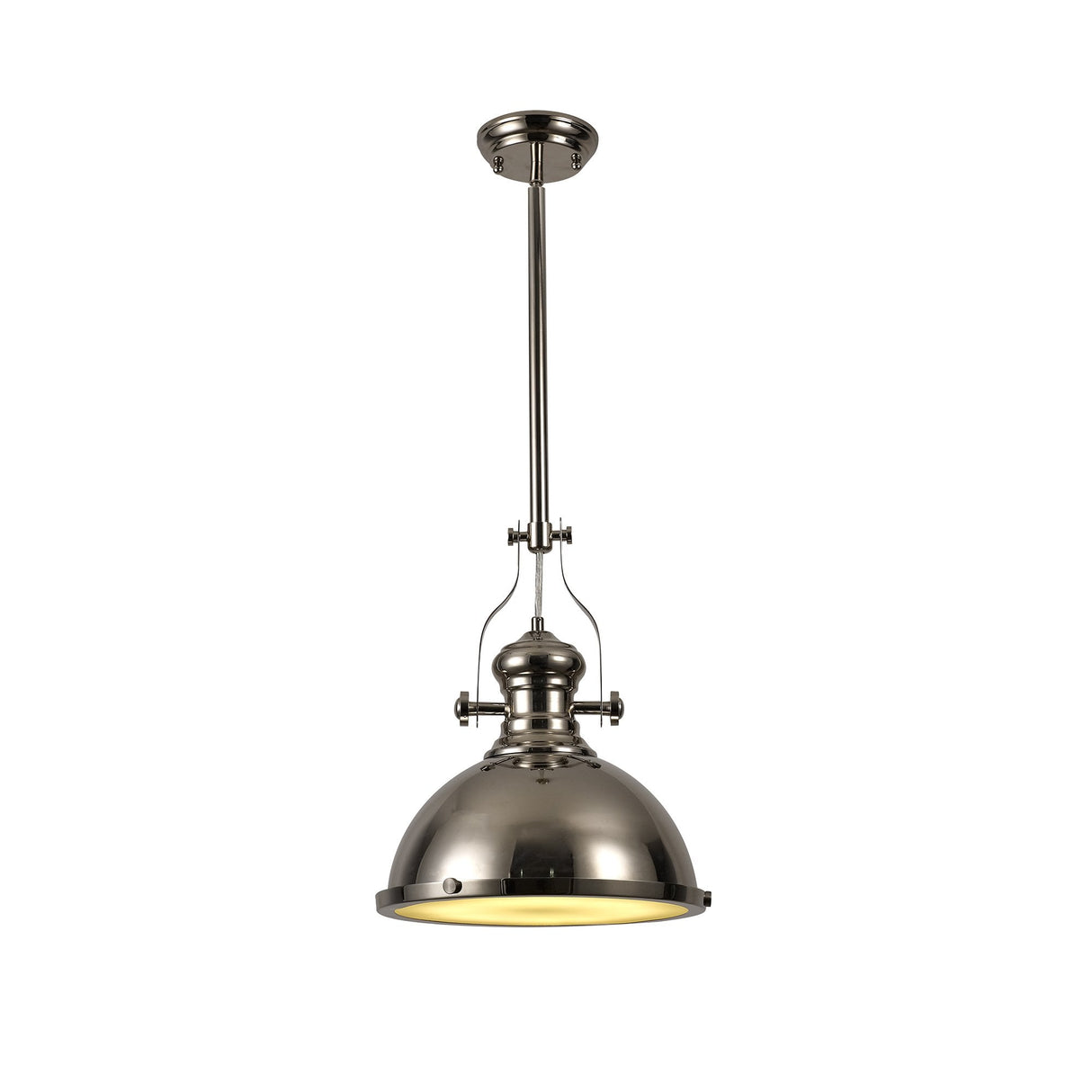 Contemporary Pendant Light with Polished Nickel and Frosted Glass Finish