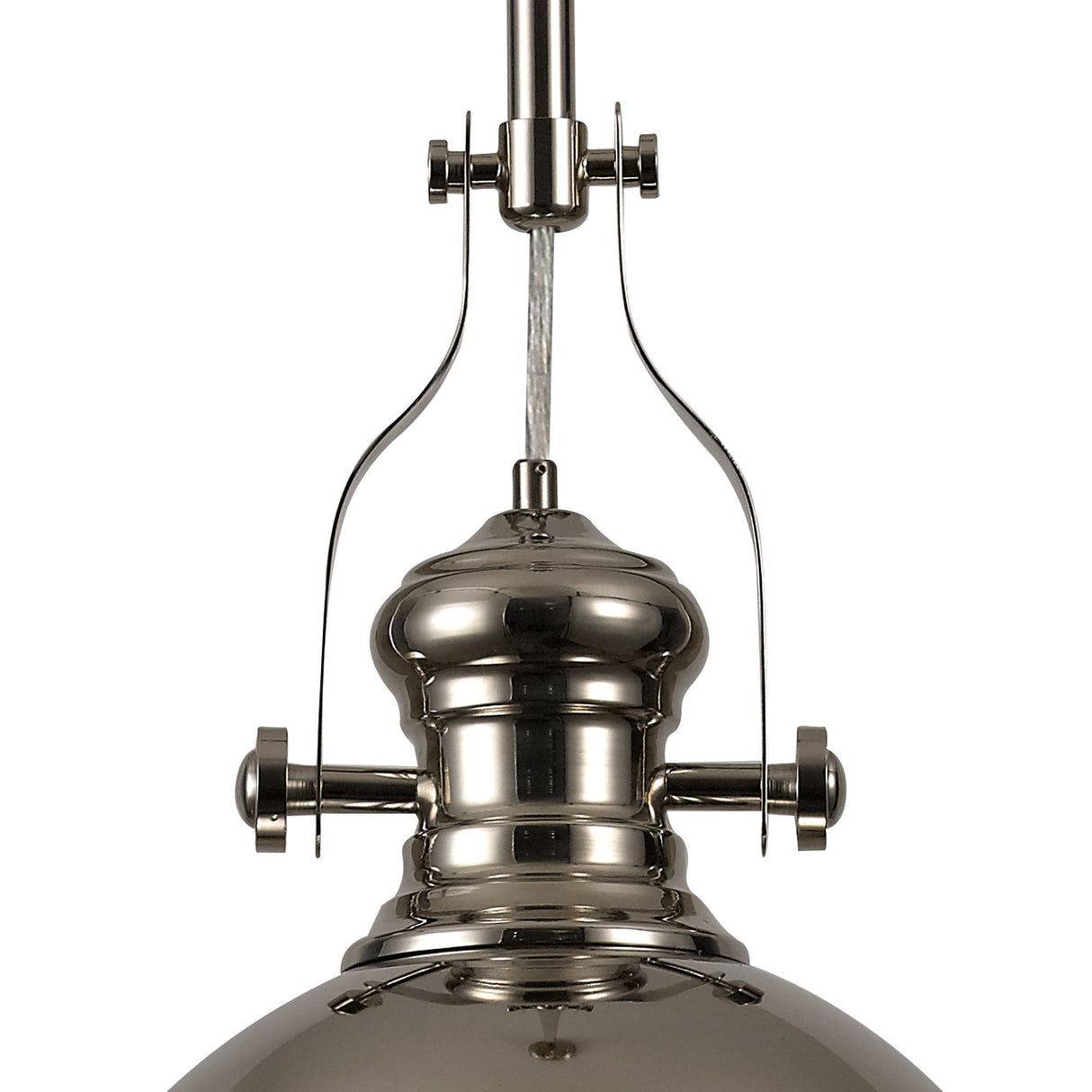 Contemporary Pendant Light with Polished Nickel and Frosted Glass Finish