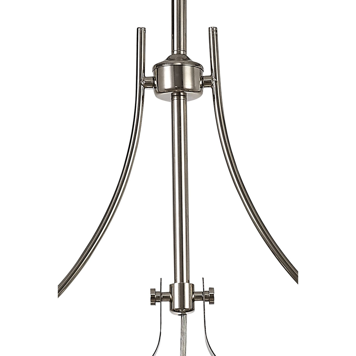 Sleek Linear Pendant Light, Polished Nickel with Frosted Glass Shades