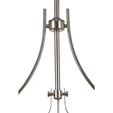 Sleek Linear Pendant Light, Polished Nickel with Frosted Glass Shades