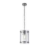 Single Light Pendant with Clear Shade in Polished Chrome Finish