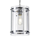 Single Light Pendant with Clear Shade in Polished Chrome Finish