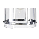 Single Light Pendant with Clear Shade in Polished Chrome Finish