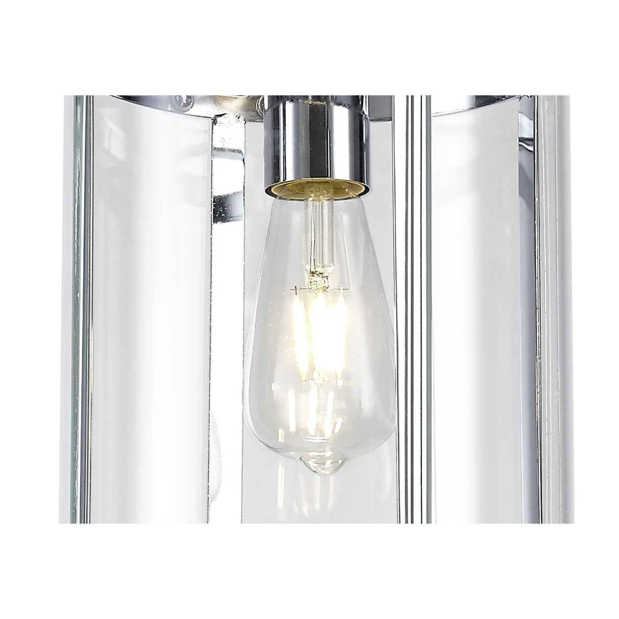 Single Light Pendant with Clear Shade in Polished Chrome Finish