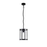 Modern Matt Black Pendant Light with Clear Shade