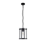 Modern Matt Black Pendant Light with Clear Shade