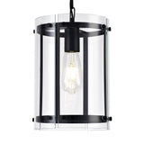 Modern Matt Black Pendant Light with Clear Shade