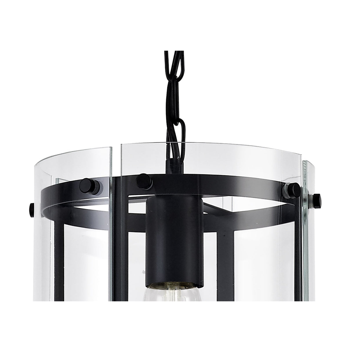 Modern Matt Black Pendant Light with Clear Shade