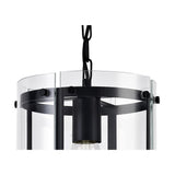 Modern Matt Black Pendant Light with Clear Shade