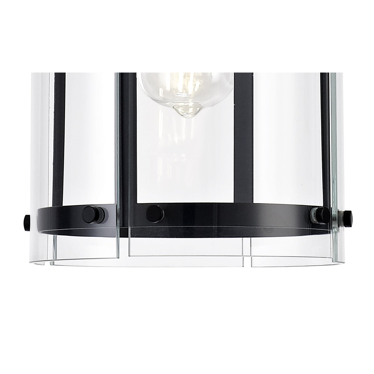 Modern Matt Black Pendant Light with Clear Shade