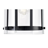 Modern Matt Black Pendant Light with Clear Shade