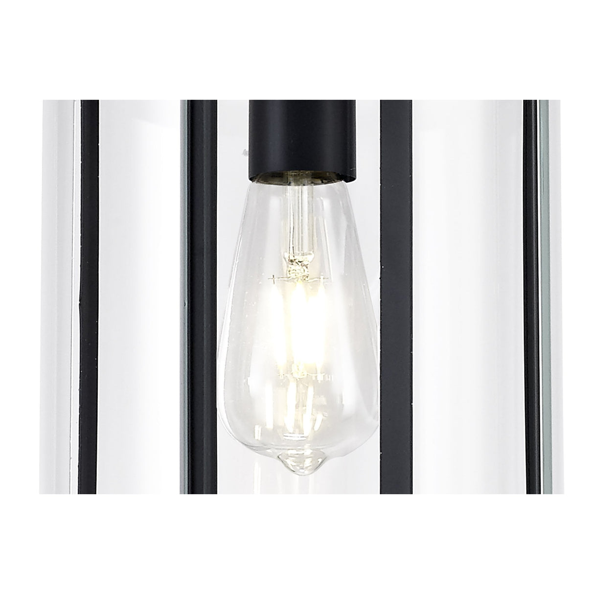 Modern Matt Black Pendant Light with Clear Shade