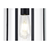 Modern Matt Black Pendant Light with Clear Shade