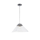 Modern Chrome Pendant Light with Clear Shade