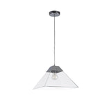 Modern Chrome Pendant Light with Clear Shade