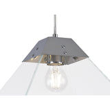 Modern Chrome Pendant Light with Clear Shade