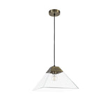 Elegant Antique Brass Pendant Light with Clear Shade