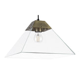 Elegant Antique Brass Pendant Light with Clear Shade