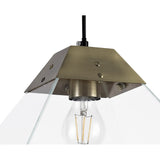 Elegant Antique Brass Pendant Light with Clear Shade