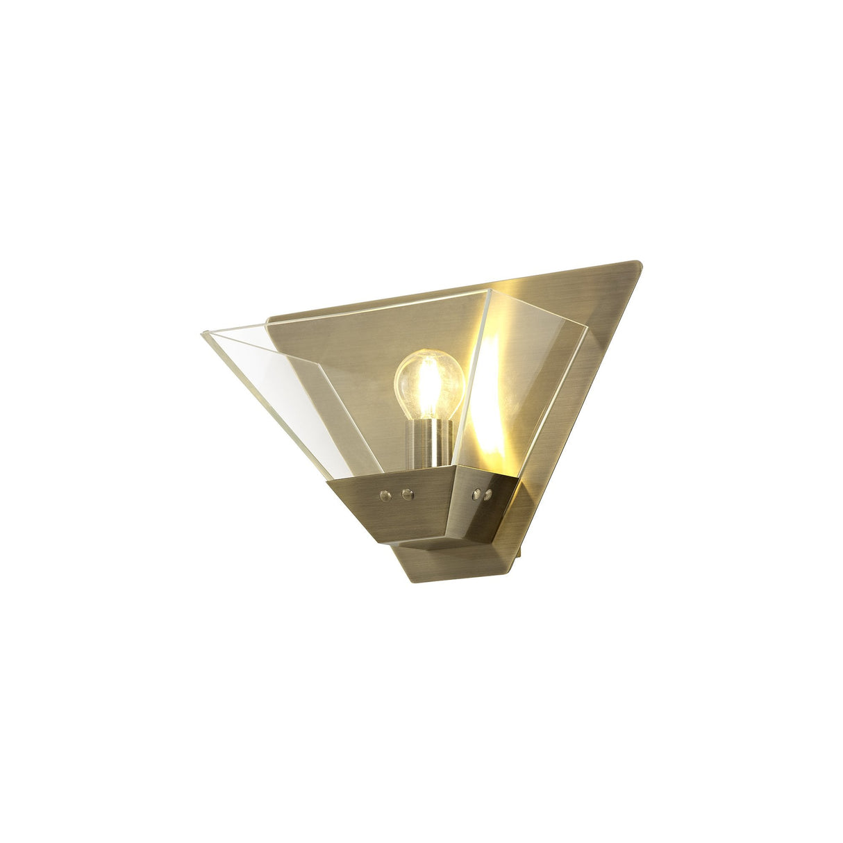 Antique Brass Wall Sconce with Clear Shade