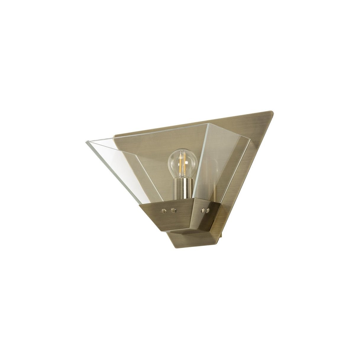 Antique Brass Wall Sconce with Clear Shade