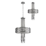 Elegant Convertible Pendant/Semi Ceiling Light with Polished Chrome and Crystal Finish
