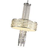 Elegant Convertible Pendant/Semi Ceiling Light with Polished Chrome and Crystal Finish