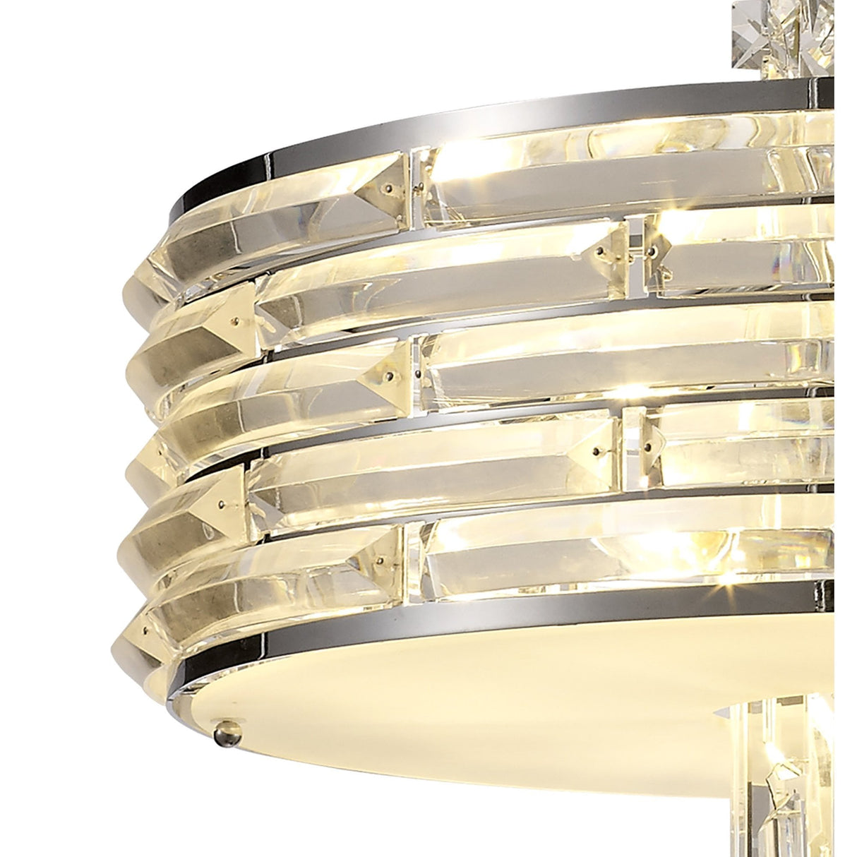 Elegant Convertible Pendant/Semi Ceiling Light with Polished Chrome and Crystal Finish