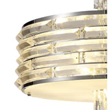 Elegant Convertible Pendant/Semi Ceiling Light with Polished Chrome and Crystal Finish
