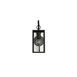 Graphite Black Downward Wall Lamp with Clear Shade, E27, IP54, 2-Year Warranty