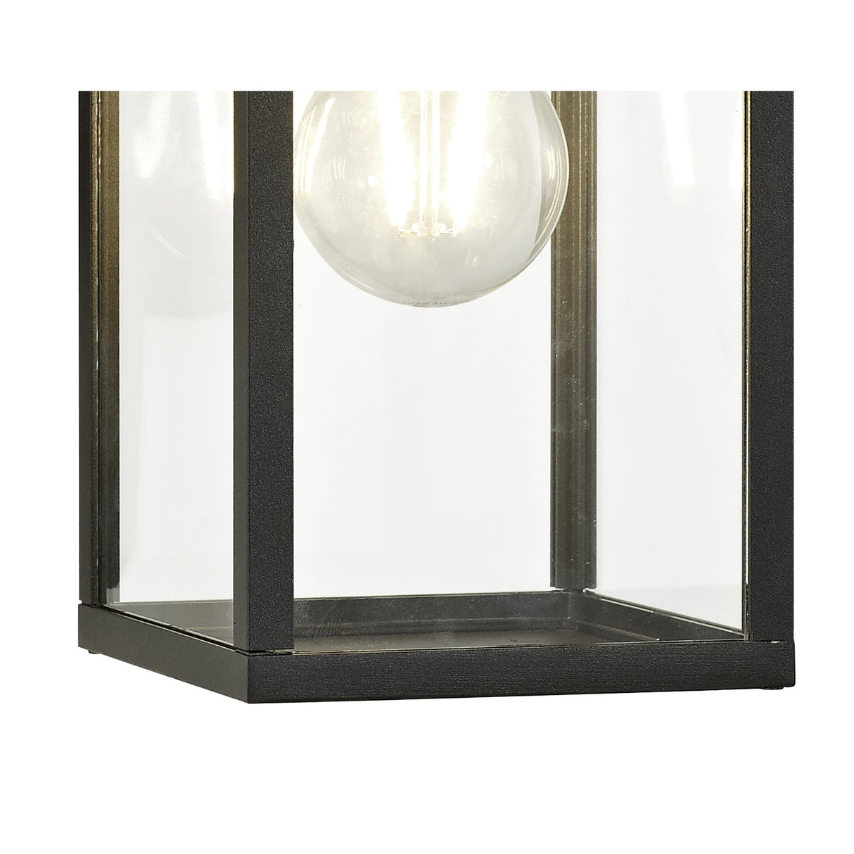 Graphite Black Downward Wall Lamp with Clear Shade, E27, IP54, 2-Year Warranty