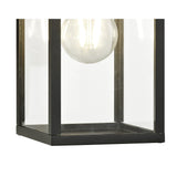 Graphite Black Downward Wall Lamp with Clear Shade, E27, IP54, 2-Year Warranty