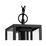 Graphite Black Hanging Pendant Light with Clear Shade, E27, IP54, 2-Year Warranty