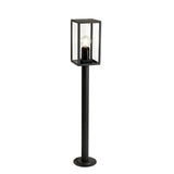 Graphite Black Outdoor Lamp Post with Clear Shade, 1xE27, IP54, 2-Year Warranty