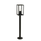 Graphite Black Outdoor Lamp Post with Clear Shade, 1xE27, IP54, 2-Year Warranty