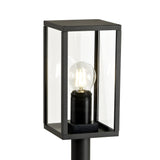 Graphite Black Outdoor Lamp Post with Clear Shade, 1xE27, IP54, 2-Year Warranty
