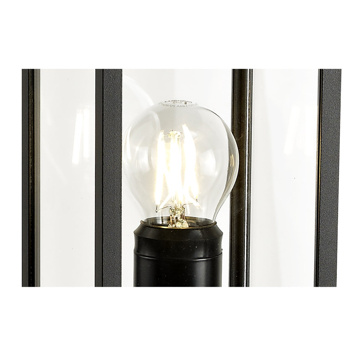 Graphite Black Outdoor Lamp Post with Clear Shade, 1xE27, IP54, 2-Year Warranty