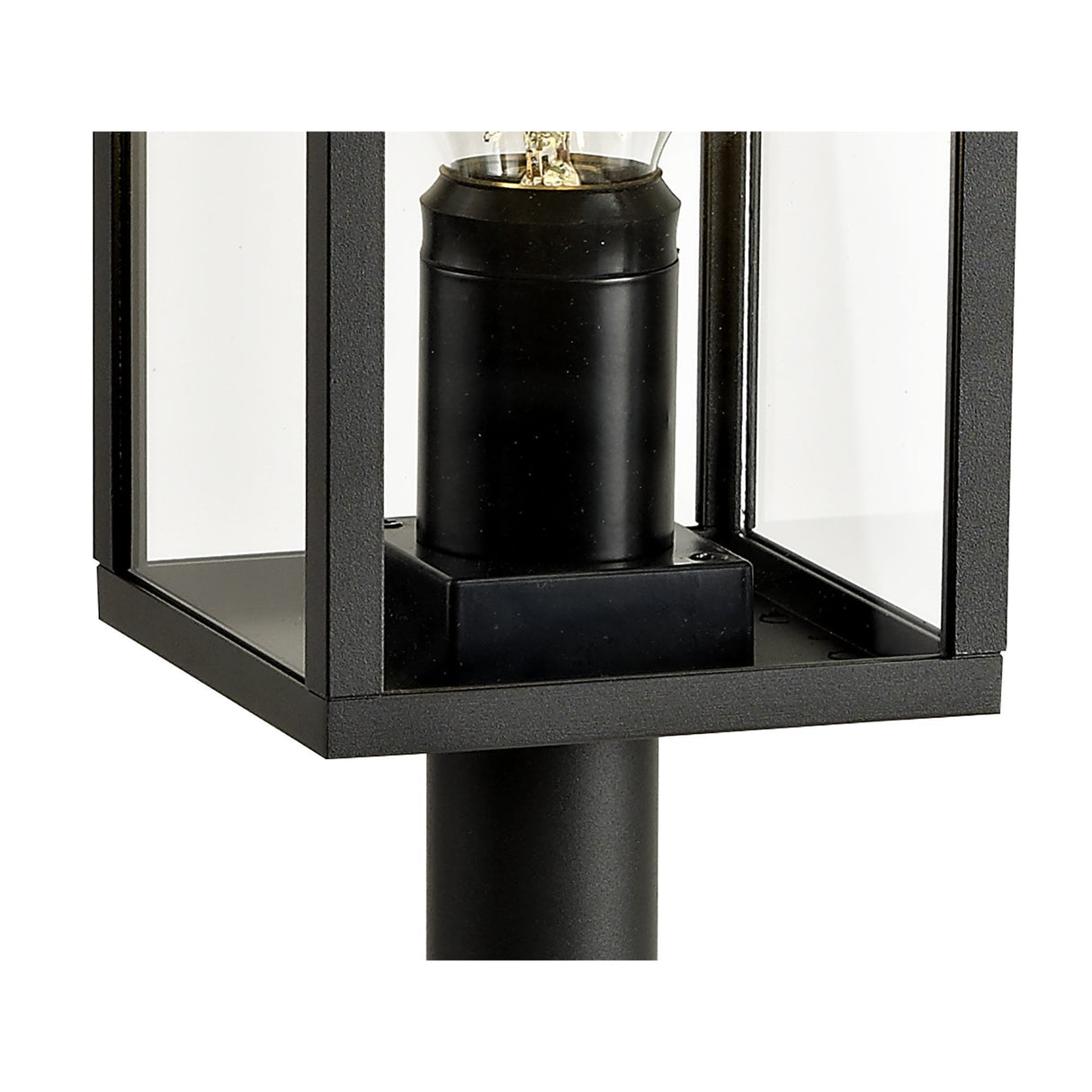 Graphite Black Outdoor Lamp Post with Clear Shade, 1xE27, IP54, 2-Year Warranty