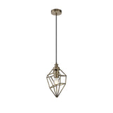 Vintage Brass Pendant Light with Adjustable Drop