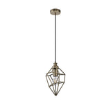 Vintage Brass Pendant Light with Adjustable Drop