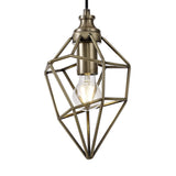 Vintage Brass Pendant Light with Adjustable Drop