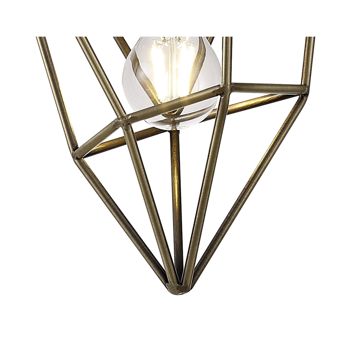 Vintage Brass Pendant Light with Adjustable Drop